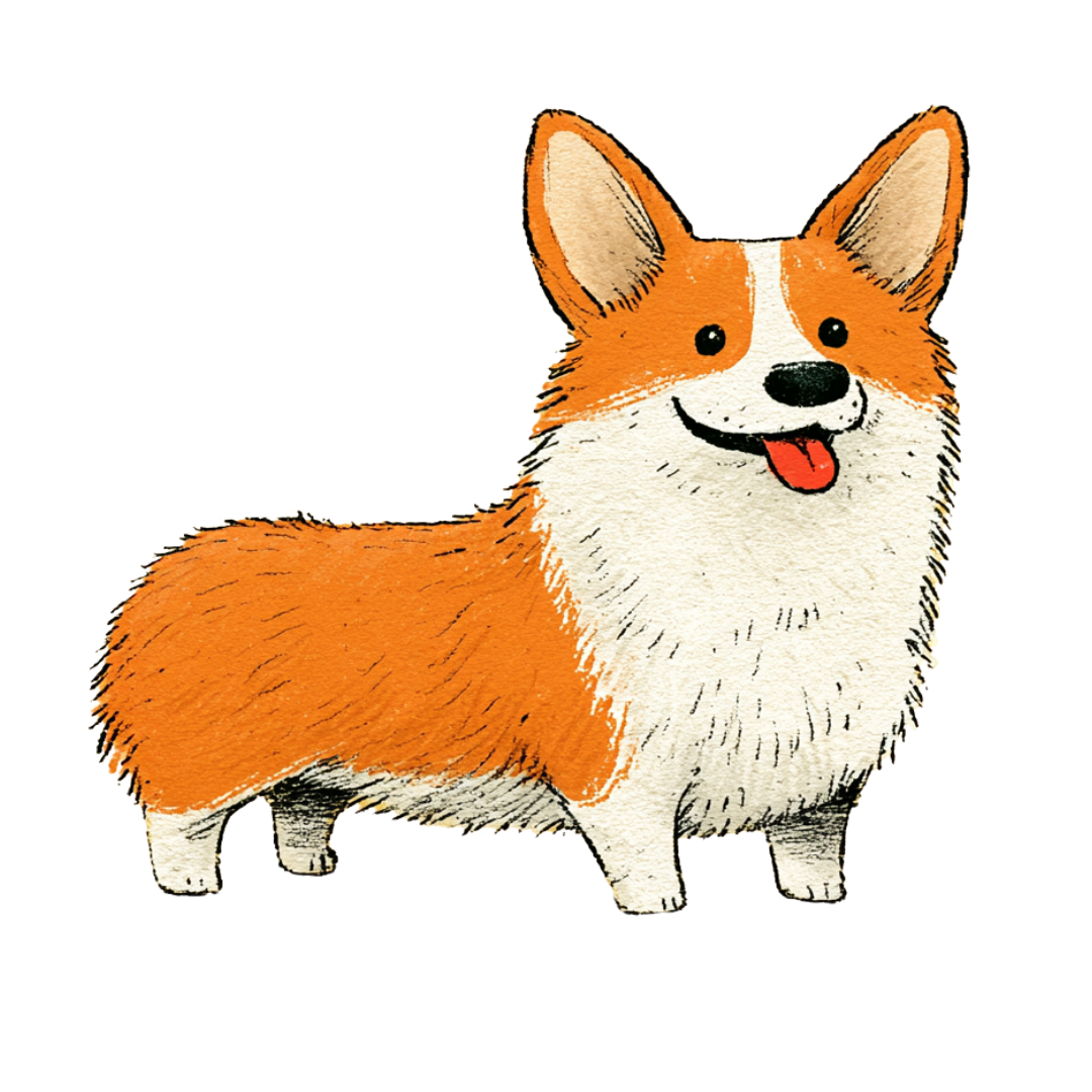 ウェルシュコーギーのイラスト